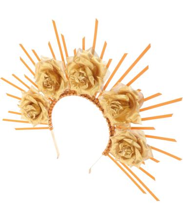 FRCOLOR Goddess Crown Sunburst Spiked Gold Sun Headband Halloween Dress up Headpiece Celestial Crowns Tiaras for Women Photoshoot Accessories Golden - Buy Online on GoSupps.com