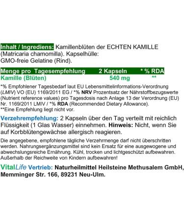 Chamomile Chamomilla Capsules 240 (2x120) - Natural Stomach & Intestine Adaptogen Relaxation Support - Pure Additive-Free Herbal Remedy - Buy Online on GoSupps.com