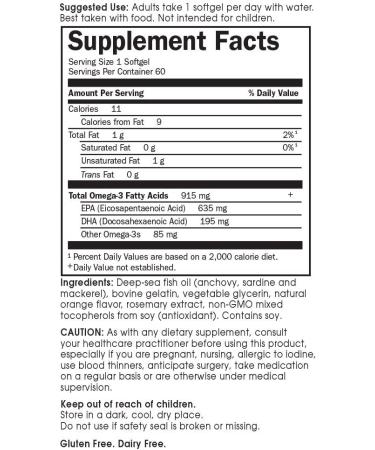 Minami Nutrition Supercritical Cardio Omega-3 Fish Oil - 915 mg, Orange Flavor, 60 Softgels - Buy Online on GoSupps.com