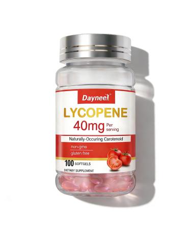 DAYNEE Lycopene Softgel Capsule 40mg Super Vegetable Tomato Supplement Naturally-Occurring Carotenoid Non-GMO & Gluten Free 100 Count