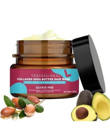 Collagen and Shea Butter Hair Mask Deep Repairing Collagen Hair Mask Nourishing Moisturizing Hair Mask for Hair Acid Repairing Hair Mask