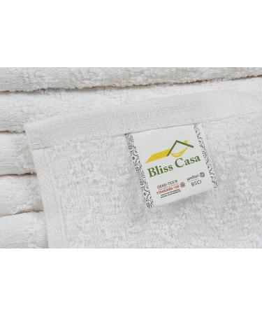 Bliss Casa Chevron White Washcloths Set - 12x12 Inch, 100% Cotton, 12 Pack - Soft & Absorbent Face Towels - Buy Online on GoSupps.com