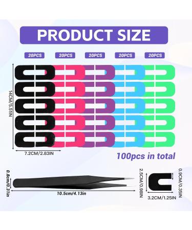 KALIONE Nail Polish Protectors - 100pcs U-Shaped Cuticle Guards with Tweezers for Nail Art & Painting - Peel Off Stickers (5 Colors) - International Shipping Available - Buy Online on GoSupps.com