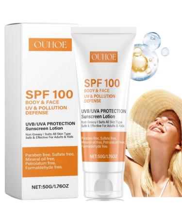 Face Sun Lotion Cream with SPF 100 Face Sunscreen Korean Sunscreen Sunscreen SPF 100 Moisturizing Sunscreen Lotion for Face and Body Advanced Sunscreen Protection Ultra Light UV Protection Cream