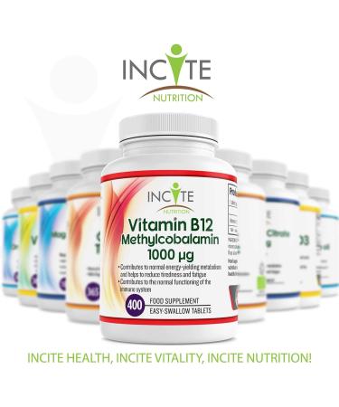 High Strength Vitamin B12 1000mcg | 400 Methylcobalamin Tablets | Vegan Friendly | 12+ Month Supply - Buy Online on GoSupps.com