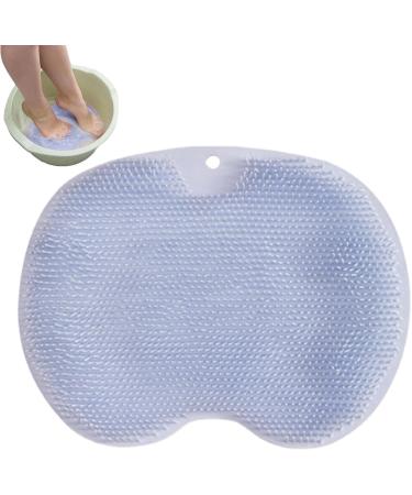 Shower Foot Scrubber Mat | Large Size Mat with Non-Slip Suction Cups | Cleans Smooths Massages Your Feet Without Bending Improve Foot Circulation and Soothes Tired Blue - Buy Online on GoSupps.com