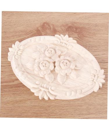 GRIRIW Floral Decor 1pc Wall Appliques Onlays Solid Wood Cabinet Onlay Applique Wood Applique European Style Bed Table - Buy Online on GoSupps.com