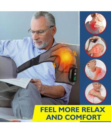 Heated Shoulder Massager Brace Support with Vibration Heating Electric Shoulder Wrap with Massage 3 Modes Cordless Vibration Shoulder Pad for Men and Women Fits for Left or Right Shoulder Grey Grey Large - Buy Online on GoSupps.com