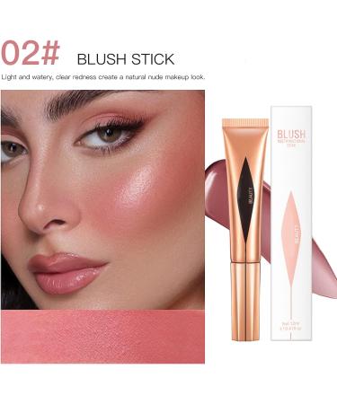 Silky & Long-Wearing Liquid Blush Stick for Mature Skin - Pink Blush & Highlighter (#02) - Buy Online on GoSupps.com