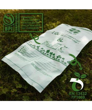 YORJA 1.6 Gallon Compost Trash Bags - 240 Biodegradable Kitchen Waste Bags - Buy Online on GoSupps.com