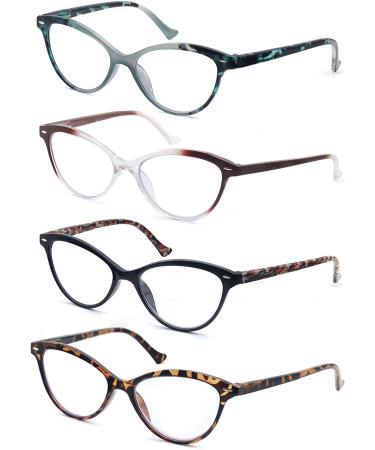HEEYYOK Women Cateye Reading Glasses 4-Pack - 2.75 Strength - Comfort Spring Hinge - Mix Color - 4 Pack - Buy Online on GoSupps.com