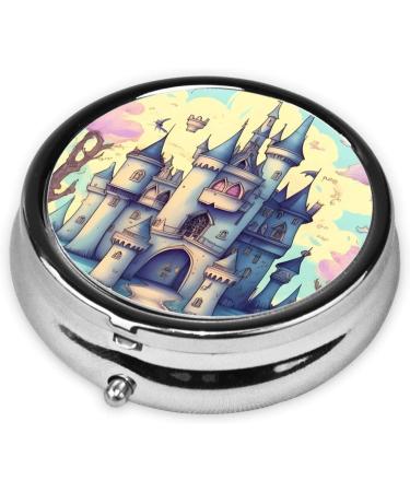 Buy Fairytale Castleround Pill Box - 3 Compartment Portable Organizer for Purse & Pocket - Ideal Travel Accessory - Buy Online on GoSupps.com