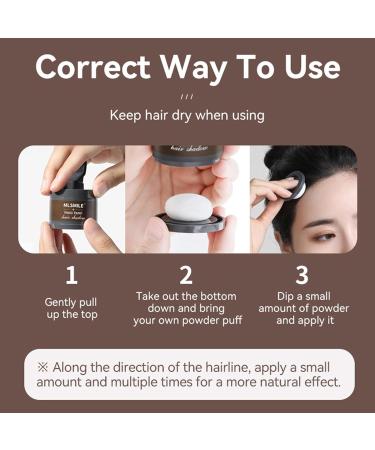 Hairline Powder Root Touch Up Powder Instant Hair Loss Concealer Hair Powder for Thinning Hair Hair Powder Women Windproof & Sweatproof Hair Root Concealer (Dark Brown) - Buy Online on GoSupps.com
