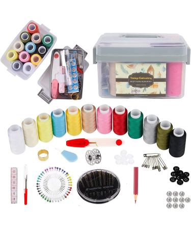 Premium Sewing Kit Set - Portable Sewing Supplies for Beginner Traveler and Emergency Clothing Fixes,DIY Crafts Accessories with Thread, Scissors, Needles, Tape Measure and Other Accessories