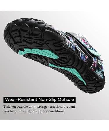 JIASUQI Barefoot Water Shoes for Women Men - Size 7.5 Women/6 Men - A Leaf Black - Buy Online on GoSupps.com
