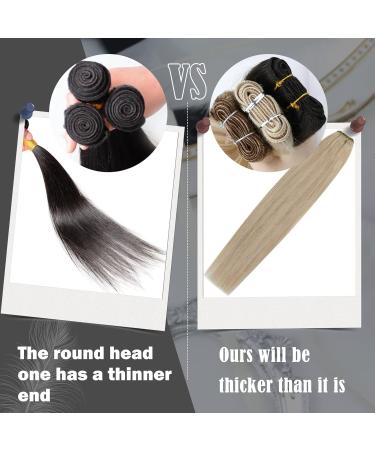 18Inch Hair Extensions Weft Human Hair Sew in Hair Extensions Ash Blonde Full Head Sew in Weft Human Hair Extensions Ash Blonde with Platinum Blonde #18/613 100g - Buy Online on GoSupps.com