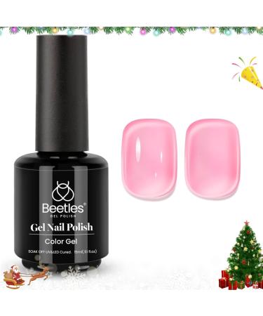 beetles Gel Polish Beetles Jelly Gel Nail Polish 15ml 0.5Oz Neutral Translucent Sheer Pink Gel Polish First Love Colors All Season C-First Love