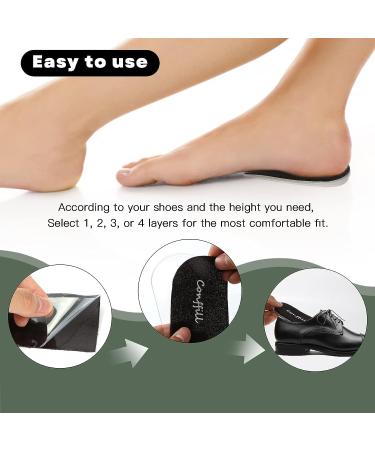 Adjustable Heel Lifts for Shoes 4-Layer 1 Inch Height Increase Insoles | Achilles Tendonitis Relief | Leg Length Discrepancy Correction | Heel Inserts for Women Men | Size L (W 8.5-12 M 7.5-13) | 1 Pair - Buy Online on GoSupps.com
