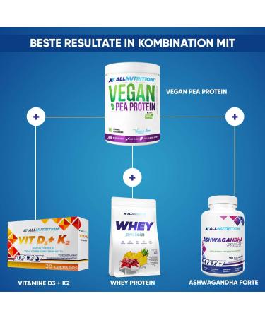 ALLNUTRITION Vegan Protein: Soy Isolate & 6 Plant-Based Proteins, 75% Pure Protein, Pea Vanilla Blackcurrant - Buy Online on GoSupps.com