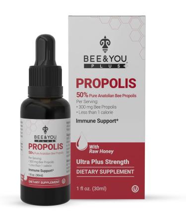 BEE and YOU Propolis Pure Liquid Extract with Honey 500 mg Bee Propolis per serving Ultra Plus Potency - Zero Sugar - Zero Calorie - Supports Healthy Immune System - Sore Throat Relief - Antioxidants Keto Paleo Gluten-Free 1 Fl Oz (1 Pack) Ultra Potency - Buy Online on GoSupps.com