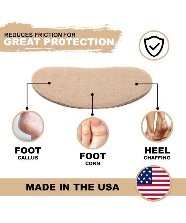 Adhesive Moleskin for Feet - 50 Precut Blister Bandages for Callus, Heel, Corns Prevention - Metatarsal & Kidney Pads - 1 Pack - Buy Online on GoSupps.com