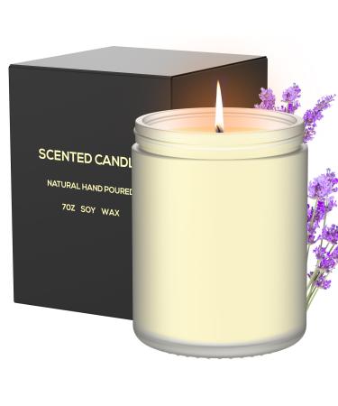 Scented Candle Strong Balsam Jar Candles for Large Room Natural Soy Non Toxic Candles Aromatherapy Vanilla Scented Candle for Birthday Gift for Mom Dad White
