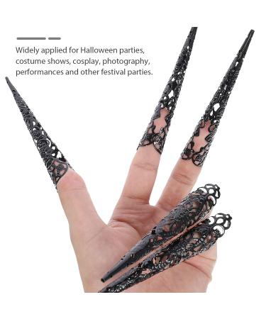 Lurrose 5pcs Halloween Cosplay Nails Claw Ring- Vampire Witch Finger Knuckle False Long Nails- Halloween Costume Props for Party Supplies - Buy Online on GoSupps.com