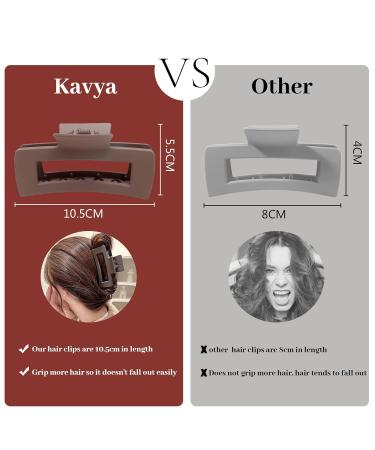 Shop Kavya Big Thick Hair Clips - Slide-Resistant 11 cm Rectangular Hair Clip Set for Women | Stylish Hair Jewelry - Buy Online on GoSupps.com
