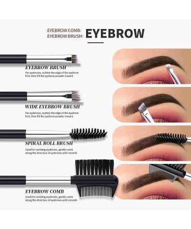 Shop Ducare Duo Eyebrow Brush Set - Professional Angled Brush & Spoolie for Perfect Eyebrows | Synthetic Bristle & Comb - International Shipping - Buy Online on GoSupps.com