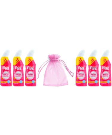 The Pink Stuff The Miracle Toilet Cleaner Gel 6Pk x 750ml + Our Gift for You: Organza Bag Size: 9 x 7 x 0.1cm