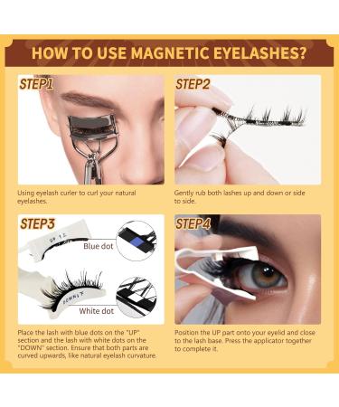 QUEWEL Magnetic Eyelashes - 2 Pairs Reusable Natural Look Lashes with Applicator | No Glue Needed Magnetic Lashes Kit for Easy Wear & Removal - Buy Online on GoSupps.com