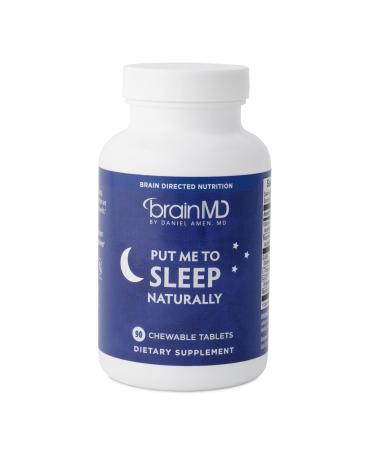BRAINMD Dr Amen Put Me To Sleep Naturally - 90 Chewable Tablets - with Melatonin L-Theanine Magnesium GABA Vitamin B6 & 5-HTP - Gluten Free - 45 Servings 45 Servings (Pack of 1)