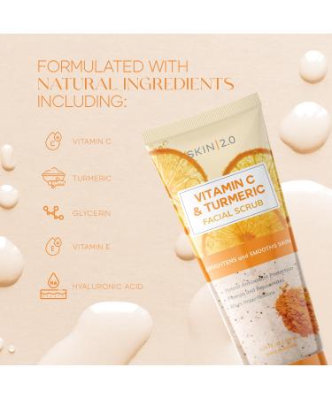 Vitamin C & Turmeric Face Scrub | Anti-Aging Exfoliating Scrub for Dark Spots & Blackheads - 6.76 Fl Oz / 200ML - Buy Online on GoSupps.com