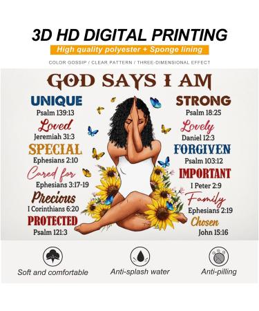 God Says I Am Unique Makeup Bag - African American Inspirational Cosmetic Pouch - Buy Online on GoSupps.com