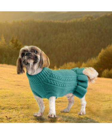 Soft Warm Dog Sweater - Winter Puppy Clothing & Christmas Pet Outfits | Peacock Green XXL - Buy Online on GoSupps.com
