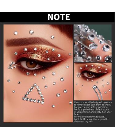Teenitor Self Adhesive Face Gems - Festival Rhinestones for Makeup, Hair & Body - Stick On Pearls & Rhinestones Stickers - Buy Online on GoSupps.com
