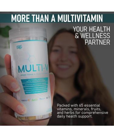 VNDL Project Multi-V Multivitamin For Men & Women - 65 Vitamins Minerals Fruits Vegetables & Herbs - Supports Gut Health Cortisol Manager & Antioxidant Complex - 30 Serving Bottle/150 Capsules Multi-V (150 Capsules) - Buy Online on GoSupps.com
