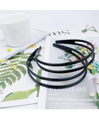 REDANHA Black Plastic Headband with Double Row Teeth Comb - Chic Non-Slip Hair Accessory for Women and Girls - Daily Dating Decorations - 2 Pieces - Buy Online on GoSupps.com