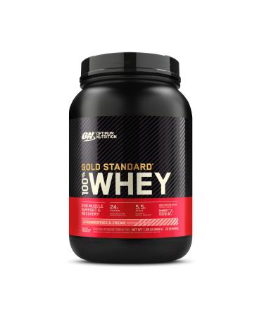Optimum Nutrition Gold Standard 100% Whey Protein Powder  Strawberry & Cream  2 Pound (Packaging May Vary) Strawberry & Cr me 2 Pound (Pack of 1)