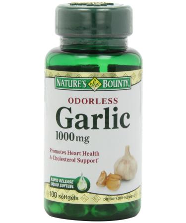 Nature's Bounty Garlic Extract 1000 mg 100 Rapid Release Softgels (Pack of 6)