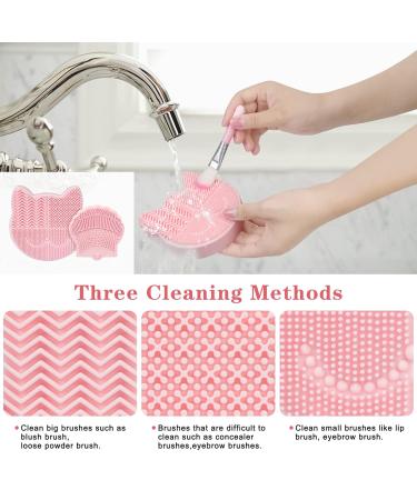 Songaa Silicone Makeup Brush Cleaning Mat & Organizer | Claw Shaped Brush Cleaner Pad - Pink - Buy Online on GoSupps.com