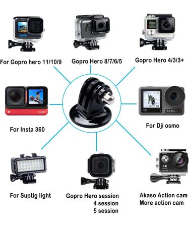Suptig Tripod Mount Adapter for GoPro & SJCAM Yi Cameras | Compatible with Hero 1-11, Session 5, Max | Lightweight & Durable - Buy Online on GoSupps.com
