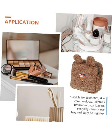 Healifty Plush Aunt Towel Bag Purse for Girls | Zip Around Mini Coin Pouch | Menstrual Pad Bag | Brown 13.5X13.5CM - Buy Online on GoSupps.com