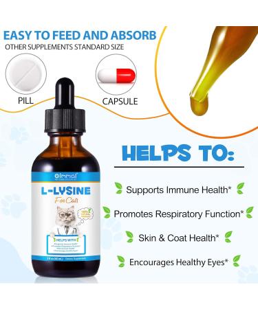 L-lysine Supplement for Cats Cat L-Lysine Liquid Drops for Immune Support Feline Respiratory Sneezing Runny Nose Helps Strengthen Natural Defenses Roast Chicken Flavor 2oz (60mL) - Buy Online on GoSupps.com