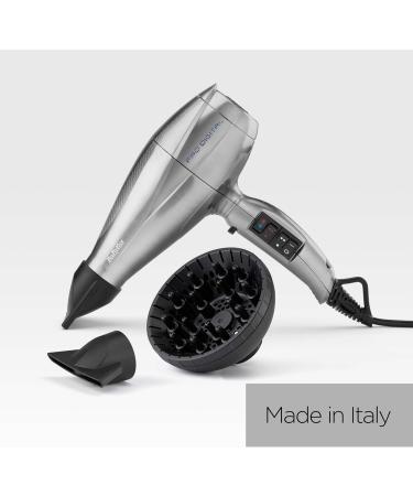 BaByliss Pro Digital 2200 Watt Professional Hair Dryer with Ionic Technology and Ceramic Coating Made in Italy 6000E Silver - Buy Online on GoSupps.com