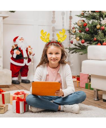 Reindeer Antlers Christmas Headbands Glitter Christmas Headband Antler Headband with Holly Berries Christmas Hats Holiday Decorations for Christmas Party Xmas Dinner Photos Booth A3HGLJ (yellow) - Buy Online on GoSupps.com