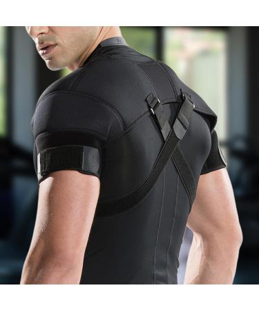 Double Shoulder Brace | Adjustable Compression Sleeve & Wrap Protector | Breathable Support for Adults - Medium - Buy Online on GoSupps.com