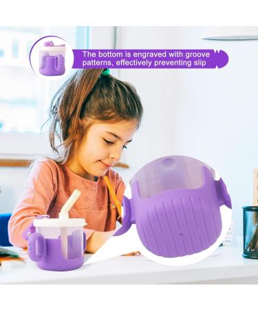 Nohlerlife Baby Training Cup with Lid and Straw - 300ml Purple Sippy Cup | Spill-Proof, Leak-Proof Soft Silicone Spout Cup - Buy Online on GoSupps.com