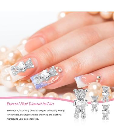 12 Pieces 3D Bear Nail Charms | Cute Alloy Rhinestones for Nail Art | DIY Decorations for Women & Girls - Buy Online on GoSupps.com