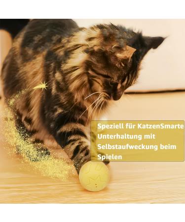 Peticularz Interactive Cat Toy - Self-Employed Electric Powerball 2.0 with Wloom Intelligence - Magic Yellow Star Ball for Cats - Buy Online on GoSupps.com
